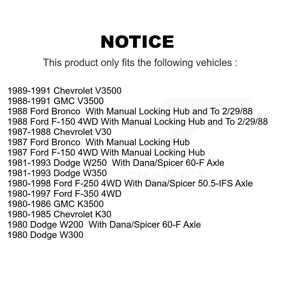 Front Outer Wheel Bearing Race Pair For Ford F-250 F-350 Dodge W250 F-150 W350 GMC K3500 K70-101093
