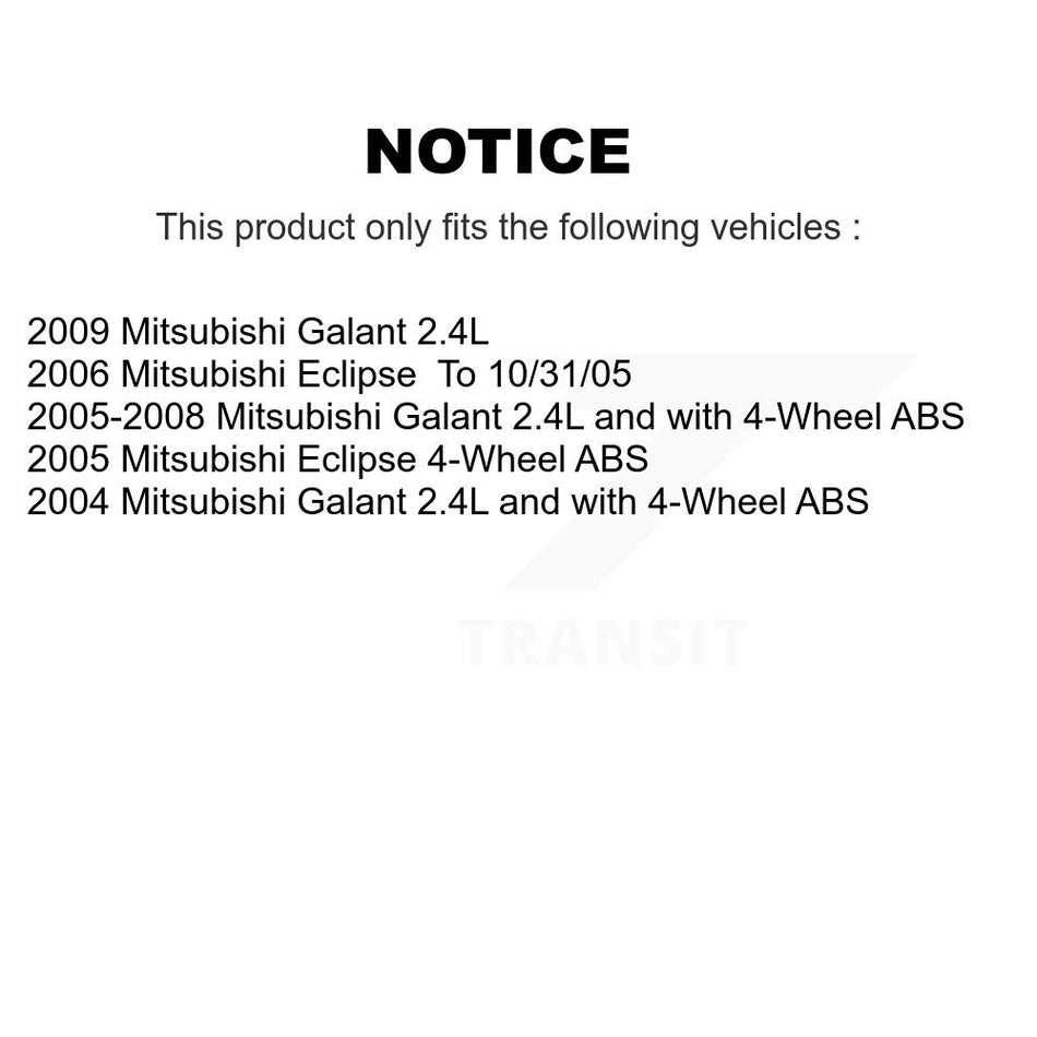 Front Rear Wheel Bearing & Hub Assembly Kit For Mitsubishi Galant Eclipse K70-101188