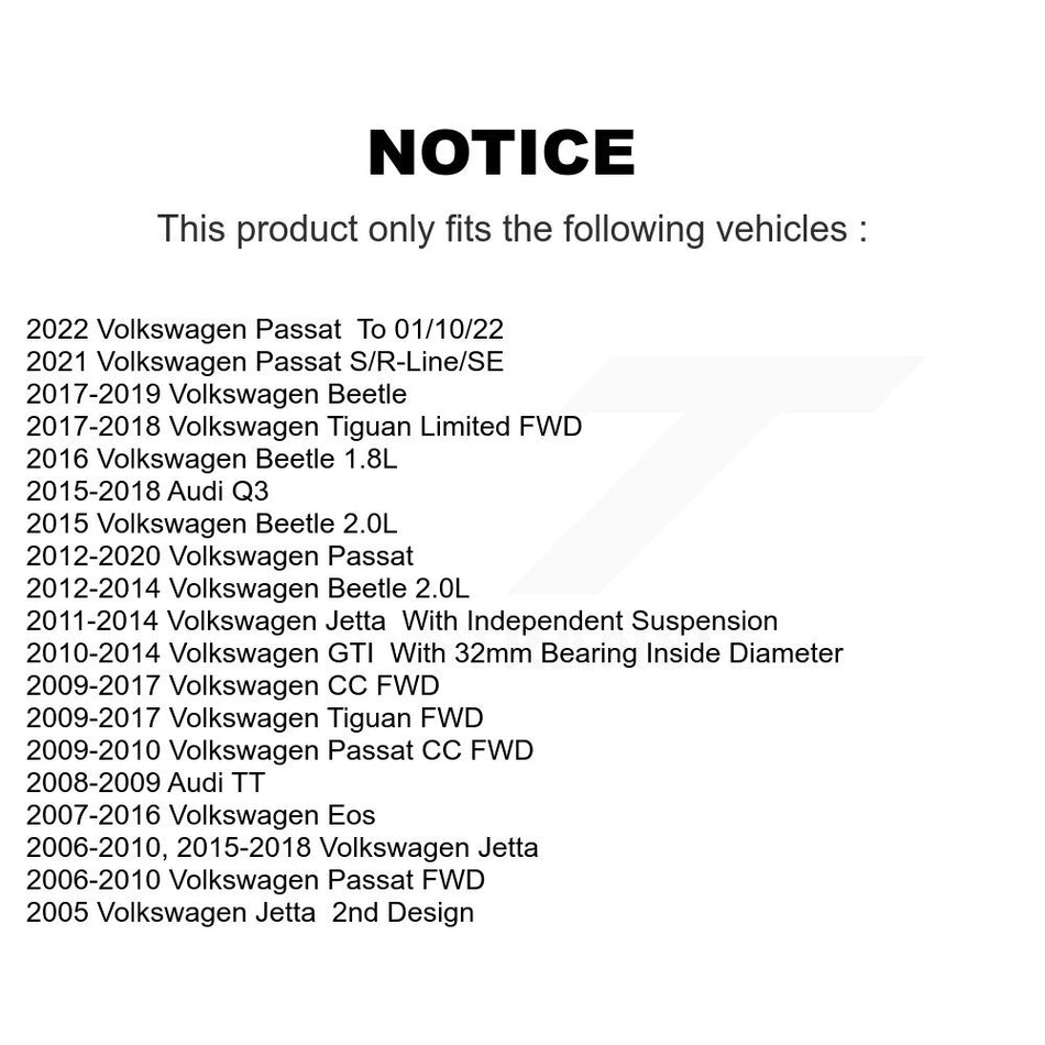 Front Rear Wheel Bearing & Hub Assembly Kit For Volkswagen Jetta Passat Tiguan Beetle CC Audi Q3 GTI Eos Golf R TT City K70-101237