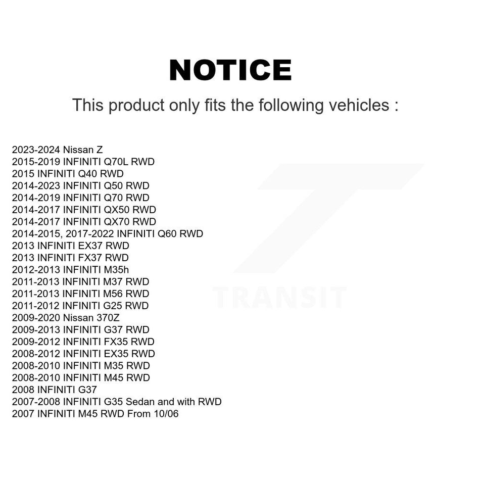 Front Rear Wheel Bearing & Hub Assembly Kit For INFINITI G37 Q50 G35 Nissan 370Z QX50 EX35 M37 QX70 FX35 G25 Q60 Q70 Q40 Q70L M35 M56 M45 EX37 M35h K70-101282