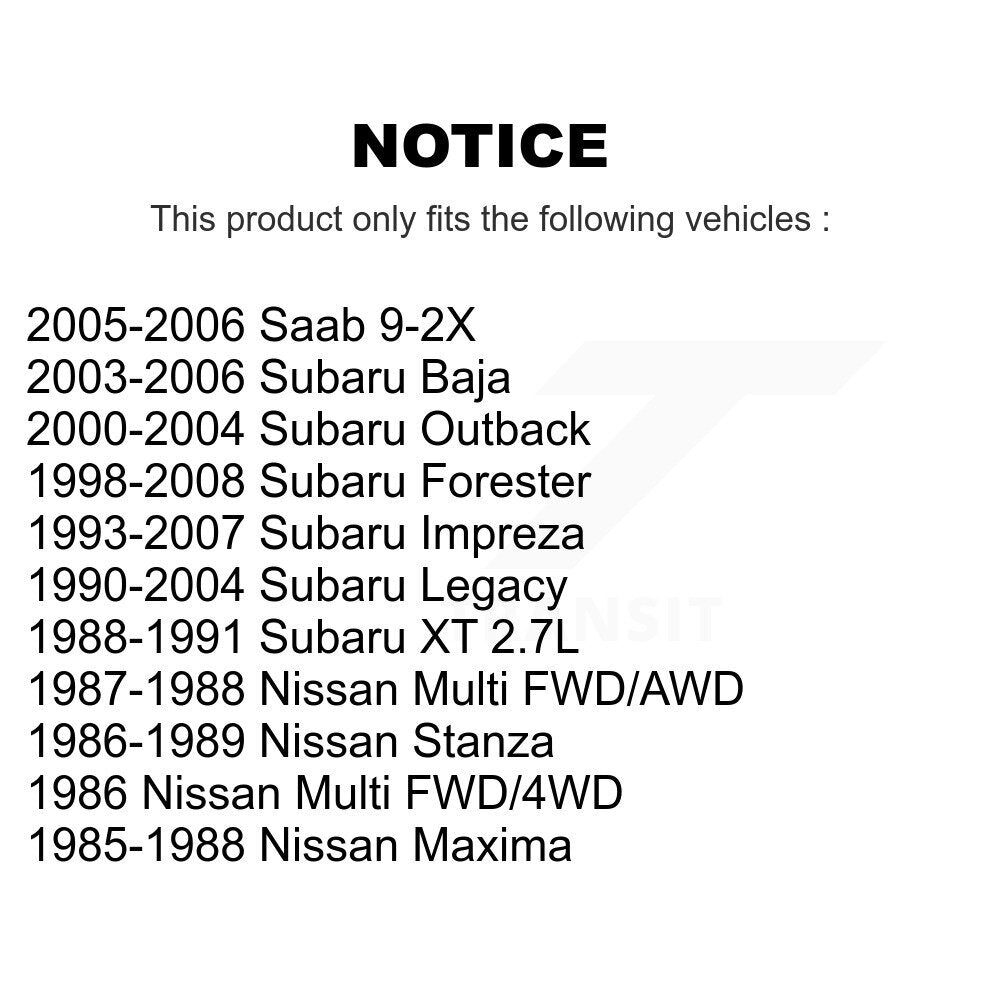 Front Inner Wheel Bearing Race Pair For Subaru Impreza Forester Legacy Outback Baja Saab K70-101318