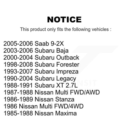 Front Inner Wheel Bearing Race Pair For Subaru Impreza Forester Legacy Outback Baja Saab K70-101318