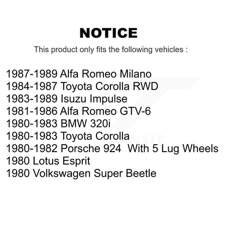 Front Inner Wheel Bearing & Race Pair For Toyota Corolla BMW 320i Alfa Romeo Porsche 924 K70-101322