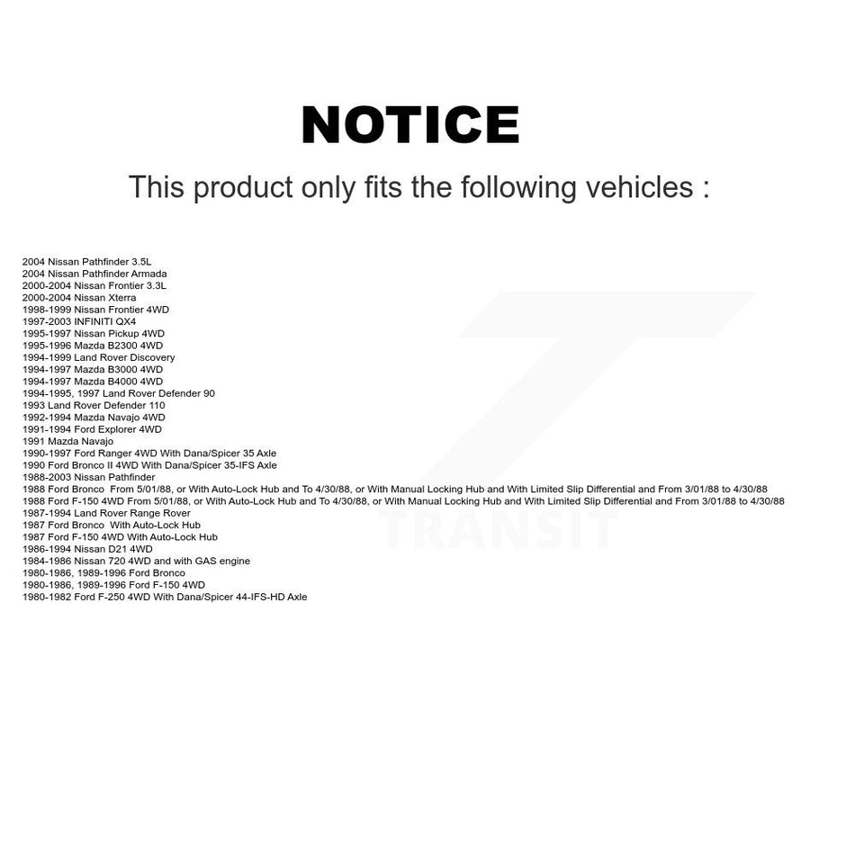 Front Inner Wheel Bearing Race Pair For Ford F-150 Nissan Pathfinder Ranger Xterra D21 90 K70-101326