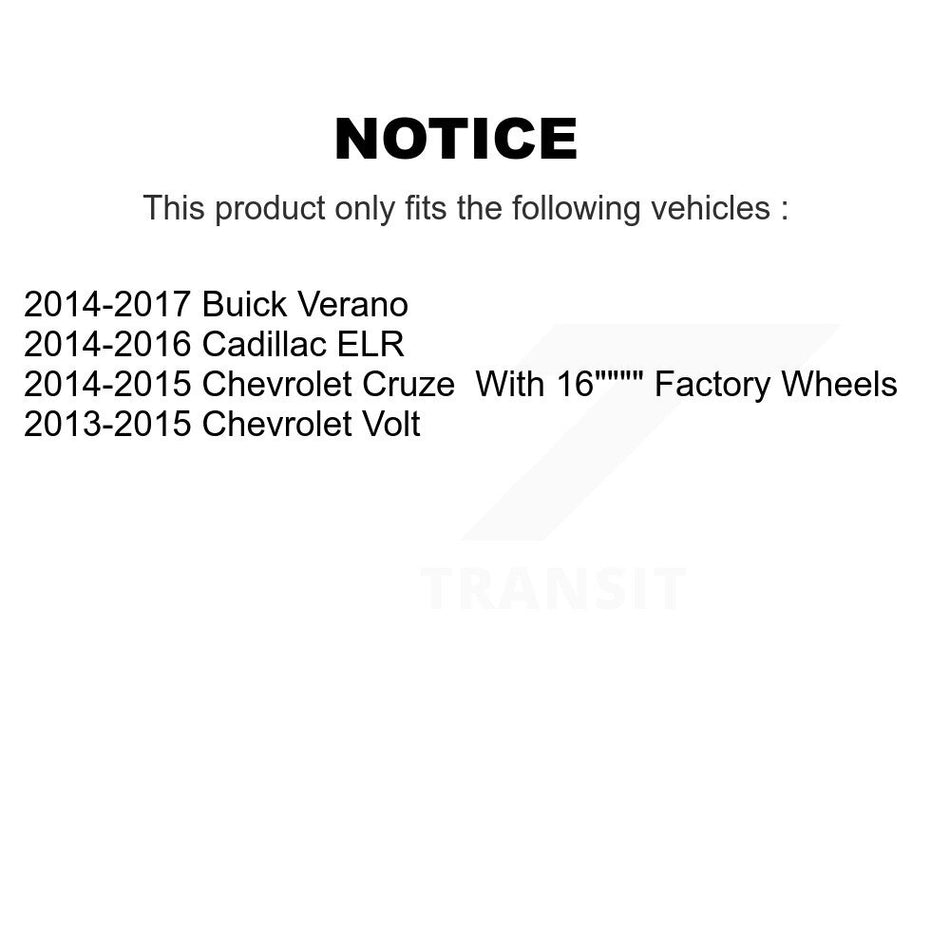 Front Rear Wheel Bearing & Hub Assembly Kit For Chevrolet Cruze Buick Verano Volt K70-101453