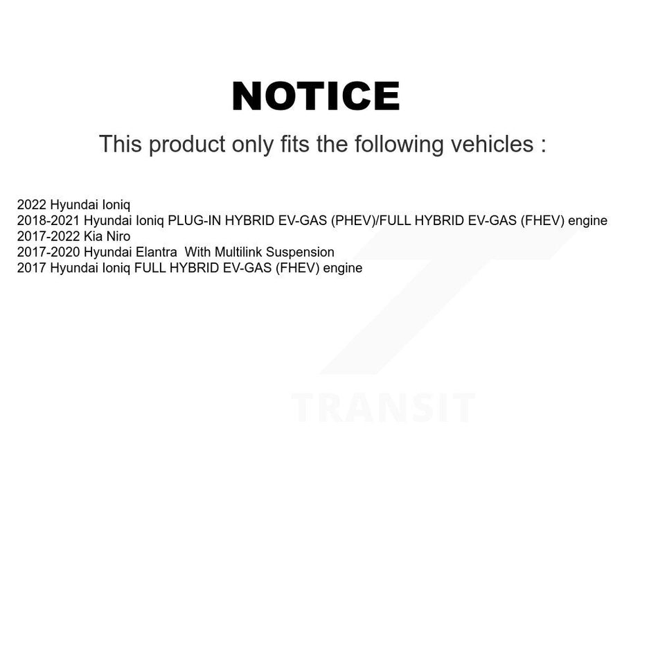 Rear Wheel Bearing And Hub Assembly Pair For Hyundai Elantra Kia Niro Ioniq K70-101512