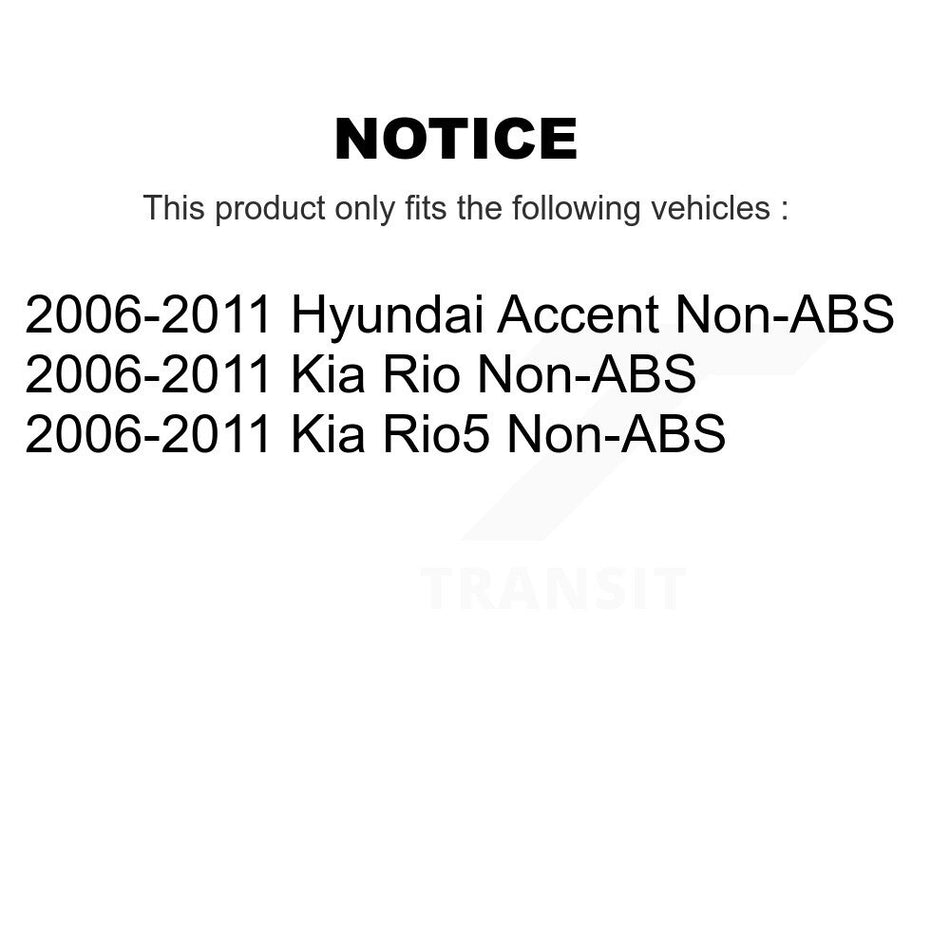 Front Rear Wheel Bearing And Hub Assembly Kit For Hyundai Accent Kia Rio Rio5 Non-ABS K70-101570