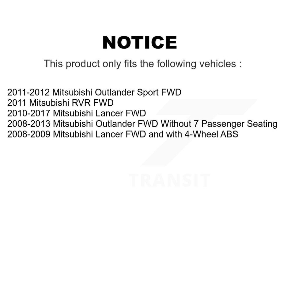 Front Rear Wheel Bearing And Hub Assembly Kit For Mitsubishi Lancer Outlander Sport K70-101640