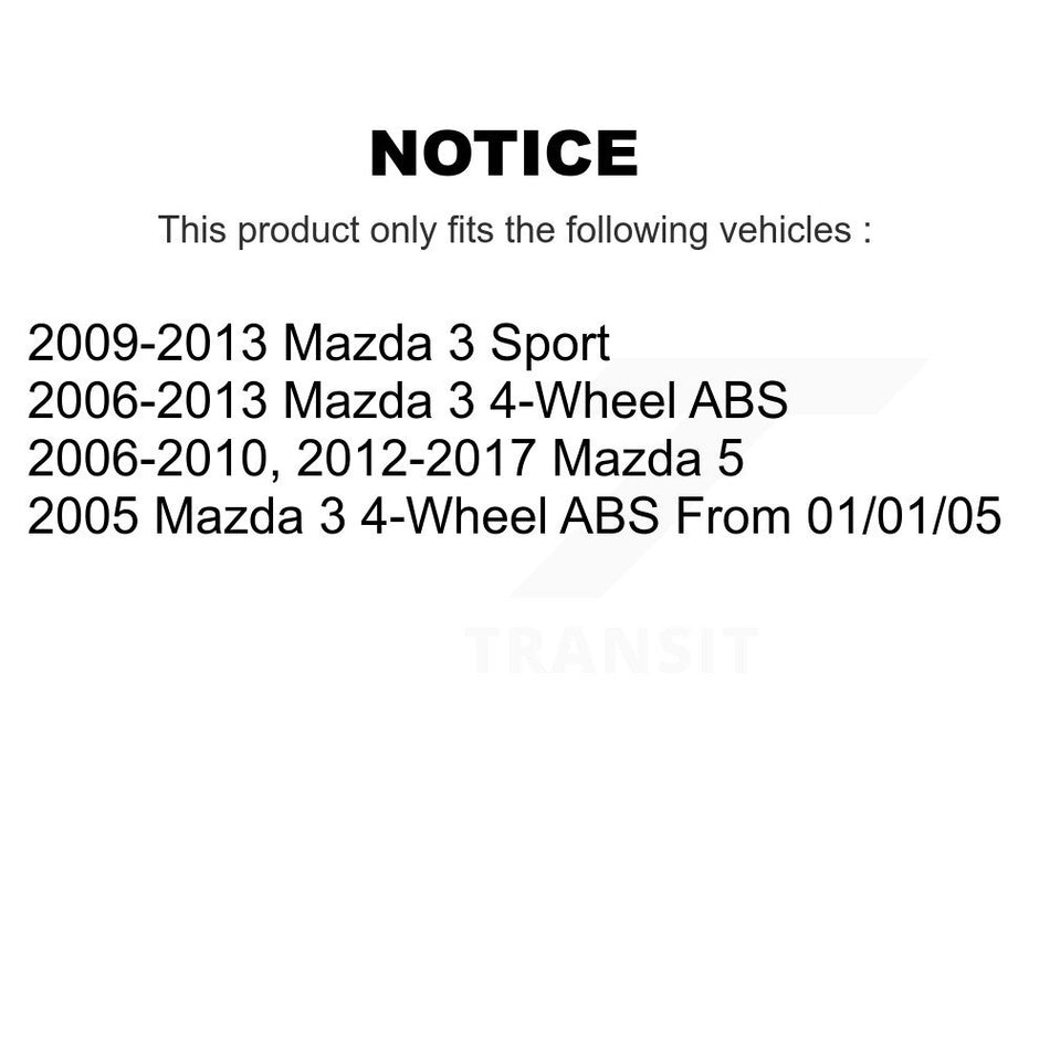 Front Rear Wheel Bearing And Hub Assembly Kit For Mazda 3 5 Sport K70-101660