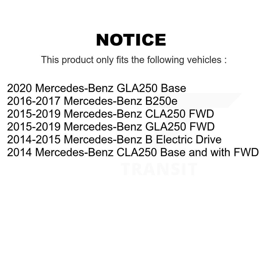 Front Rear Wheel Bearing And Hub Assembly Kit For Mercedes-Benz GLA250 CLA250 B Electric Drive B250e K70-101695