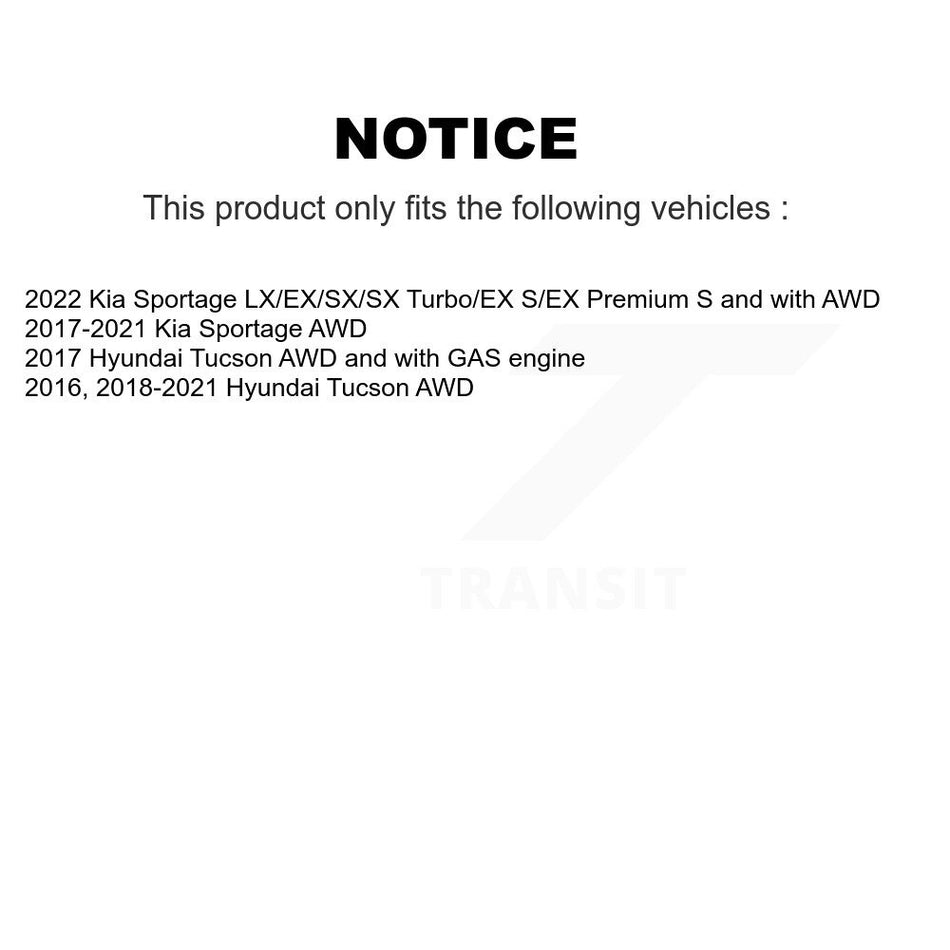 Front Rear Wheel Bearing & Hub Assembly Kit For Hyundai Tucson Kia Sportage K70-101708