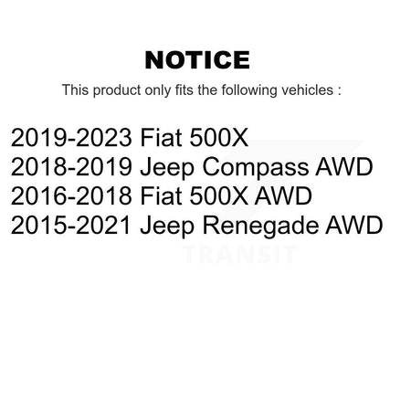 Rear Wheel Bearing And Hub Assembly Pair For Jeep Compass Renegade Fiat 500X K70-101780