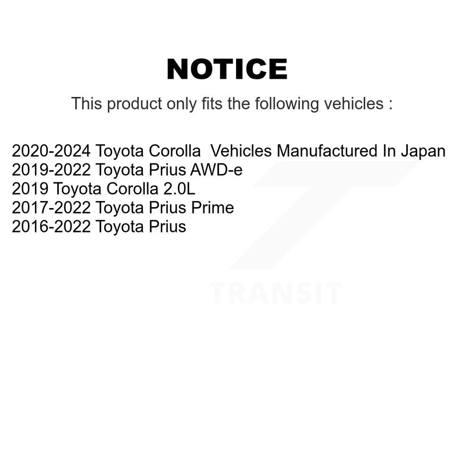 Front Wheel Bearing And Hub Assembly Pair For Toyota Corolla Prius Prime AWD-e K70-101812