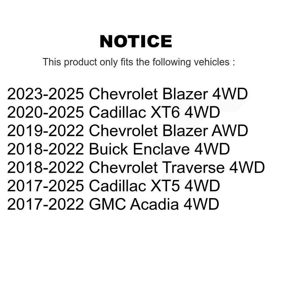 Front Rear Wheel Bearing & Hub Assembly Kit For Chevrolet Traverse Cadillac XT5 4WD K70-101814