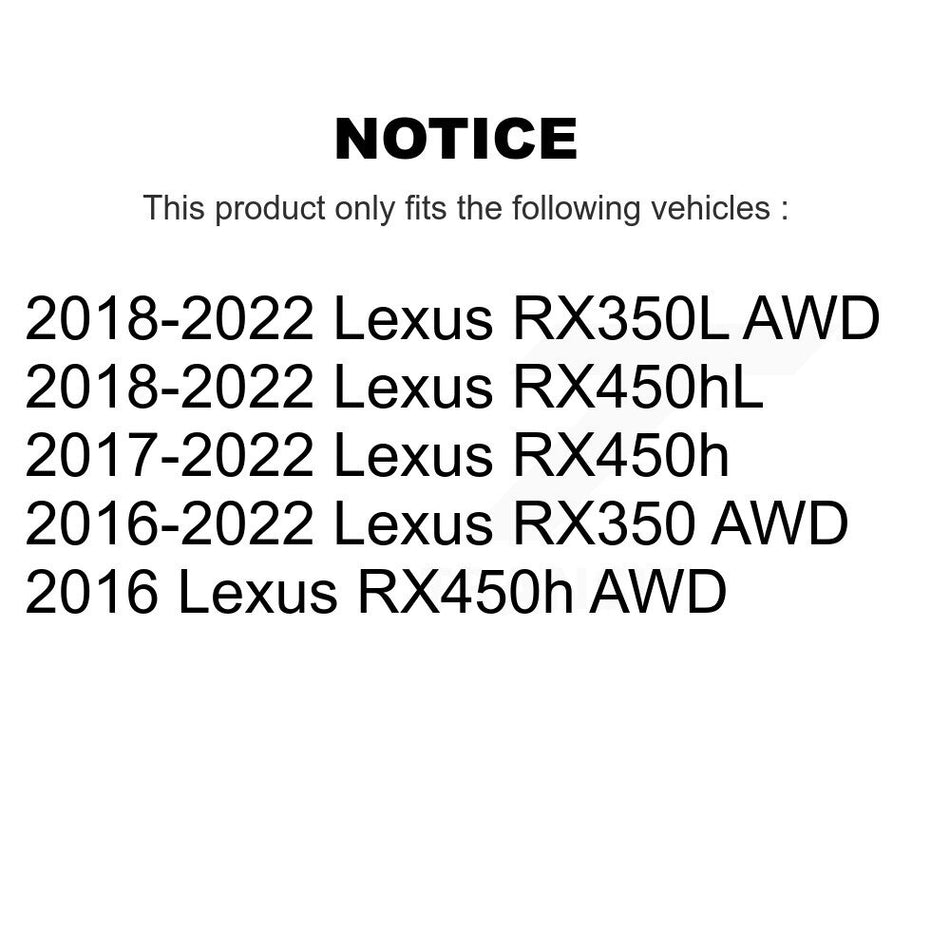 Front Rear Wheel Bearing & Hub Assembly Kit For Lexus RX350 RX450h RX350L RX450hL K70-101847