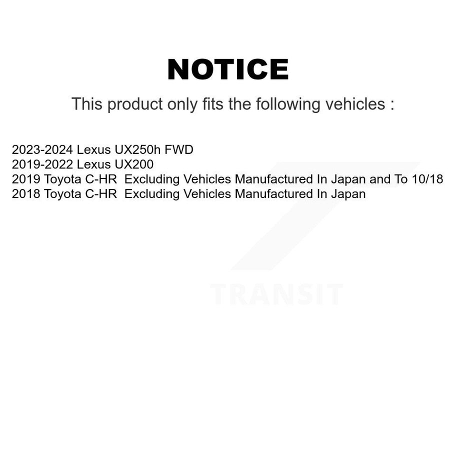 Front Rear Wheel Bearing & Hub Assembly Kit For Toyota C-HR Lexus UX250h UX200 K70-102028