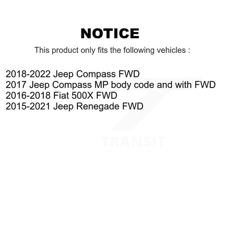 Front Rear Wheel Bearing & Hub Assembly Kit For Jeep Compass Renegade Fiat 500X K70-102037