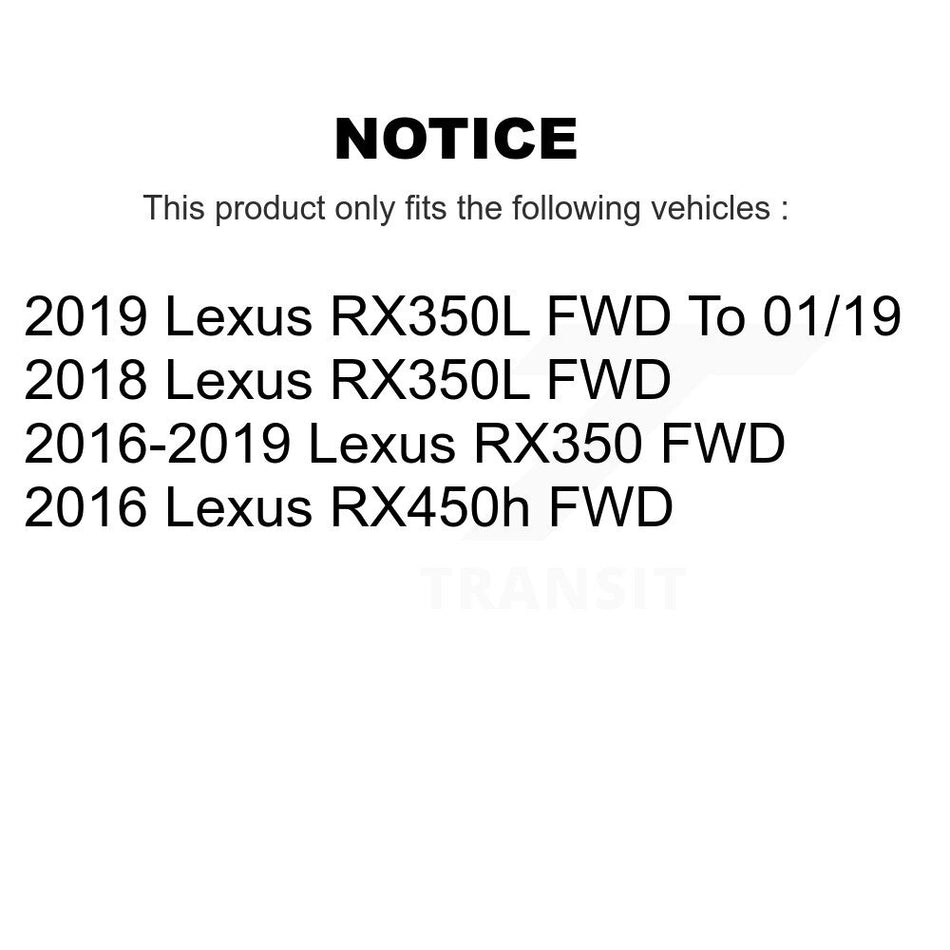 Front Rear Wheel Bearing & Hub Assembly Kit For Lexus RX350 RX350L RX450h FWD K70-102044