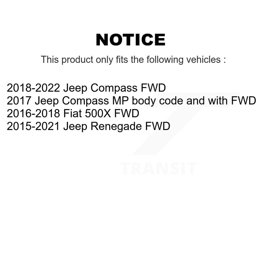 Rear Wheel Bearing And Hub Assembly Pair For Jeep Compass Renegade Fiat 500X K70-102113