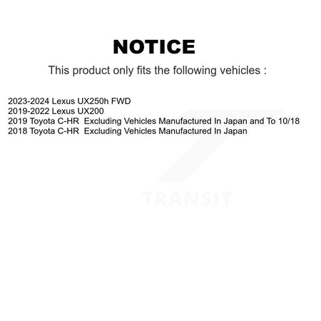 Rear Wheel Bearing And Hub Assembly Pair For Toyota C-HR Lexus UX250h UX200 K70-102120