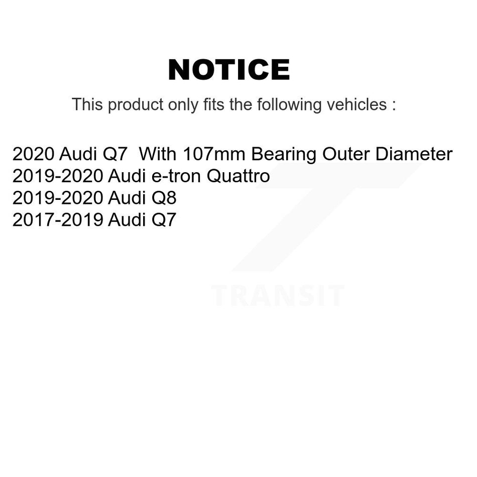 Rear Wheel Bearing Assembly Pair For Audi Q7 Q8 e-tron Quattro K70-102129