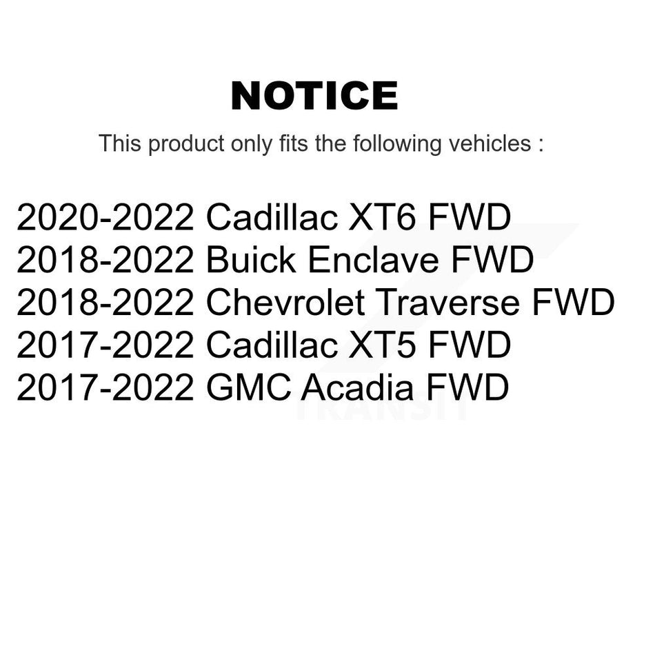 Front Rear Wheel Bearing Hub Assembly Kit For Cadillac XT5 Chevrolet Traverse GMC Acadia K70-102163