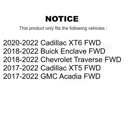 Rear Wheel Bearing Hub Assembly Pair For Cadillac XT5 Chevrolet Traverse GMC Acadia Buick K70-102197