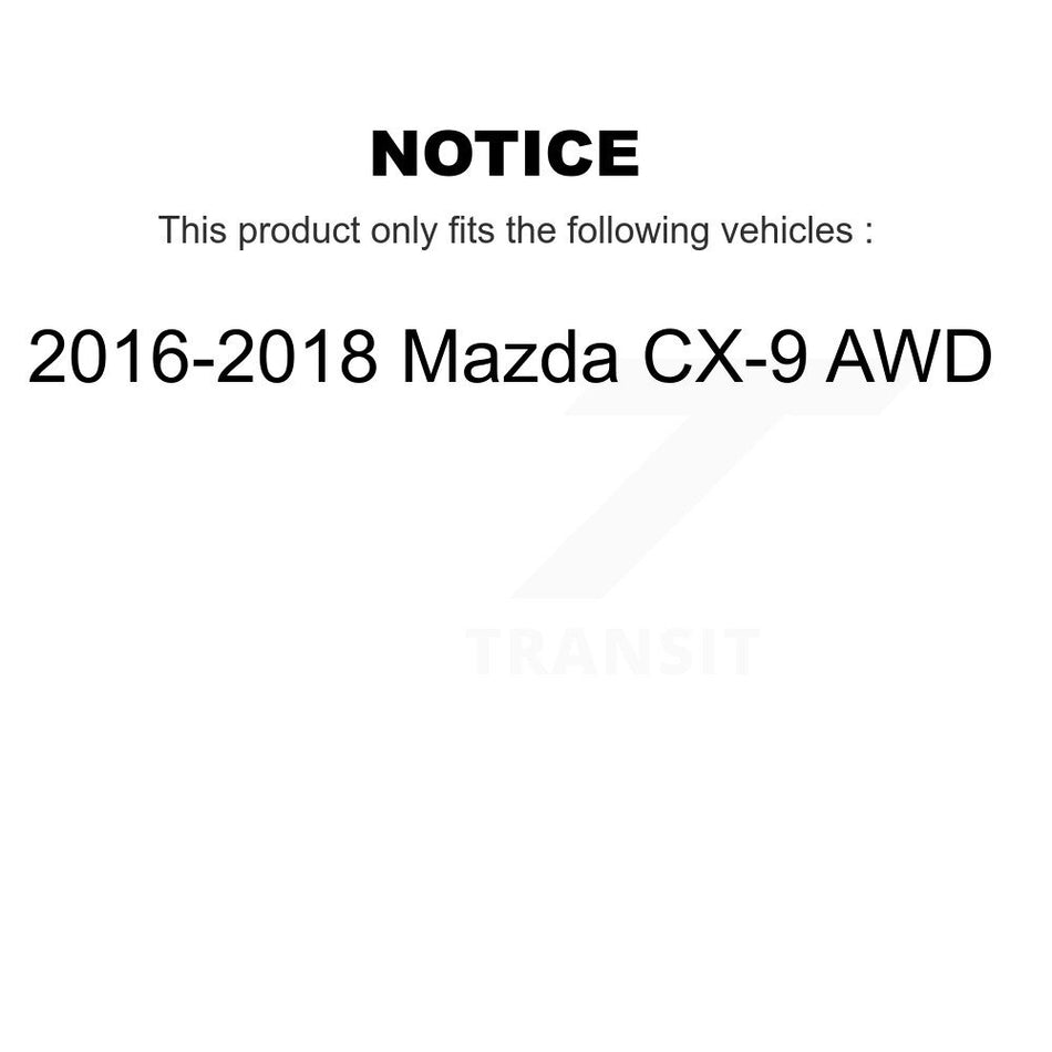 Front Rear Wheel Bearing And Hub Assembly Kit For 2016-2018 Mazda CX-9 AWD K70-102199