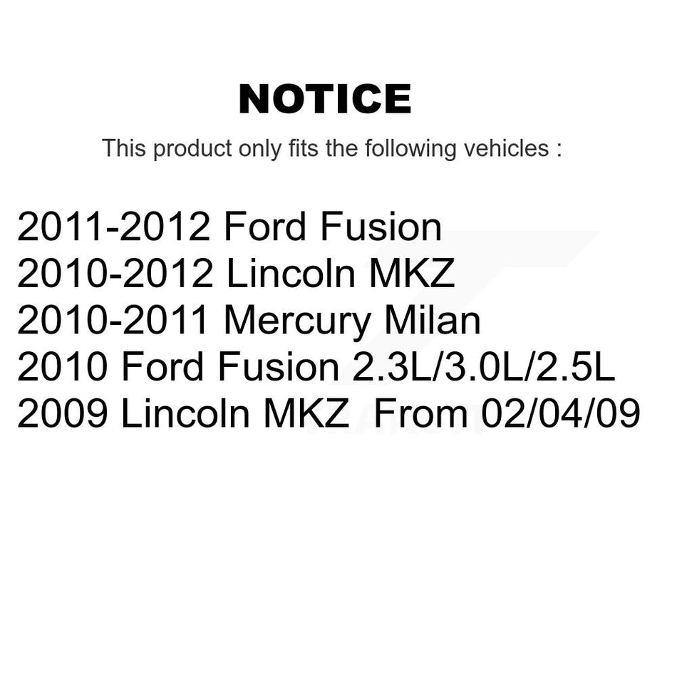 Front Suspension Control Arm And Ball Joint Assembly Link Kit For Ford Fusion Lincoln MKZ Mercury Milan K72-100100