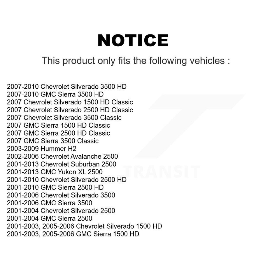 Front Suspension Control Arm And Ball Joint Assembly Steering Tie Rod End Sway Link Kit For Chevrolet Silverado 2500 HD GMC Sierra 3500 Hummer H2 Classic 1500 Suburban Yukon XL Avalanche K72-100143
