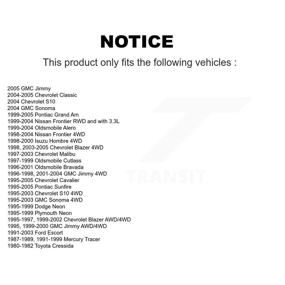 Front Link Pair For Chevrolet S10 Blazer Cavalier Pontiac GMC Nissan Frontier Grand Am Malibu Sonoma Oldsmobile Alero Jimmy Sunfire Classic Bravada Cutlass Isuzu Hombre Neon Dodge Plymouth K72-100182