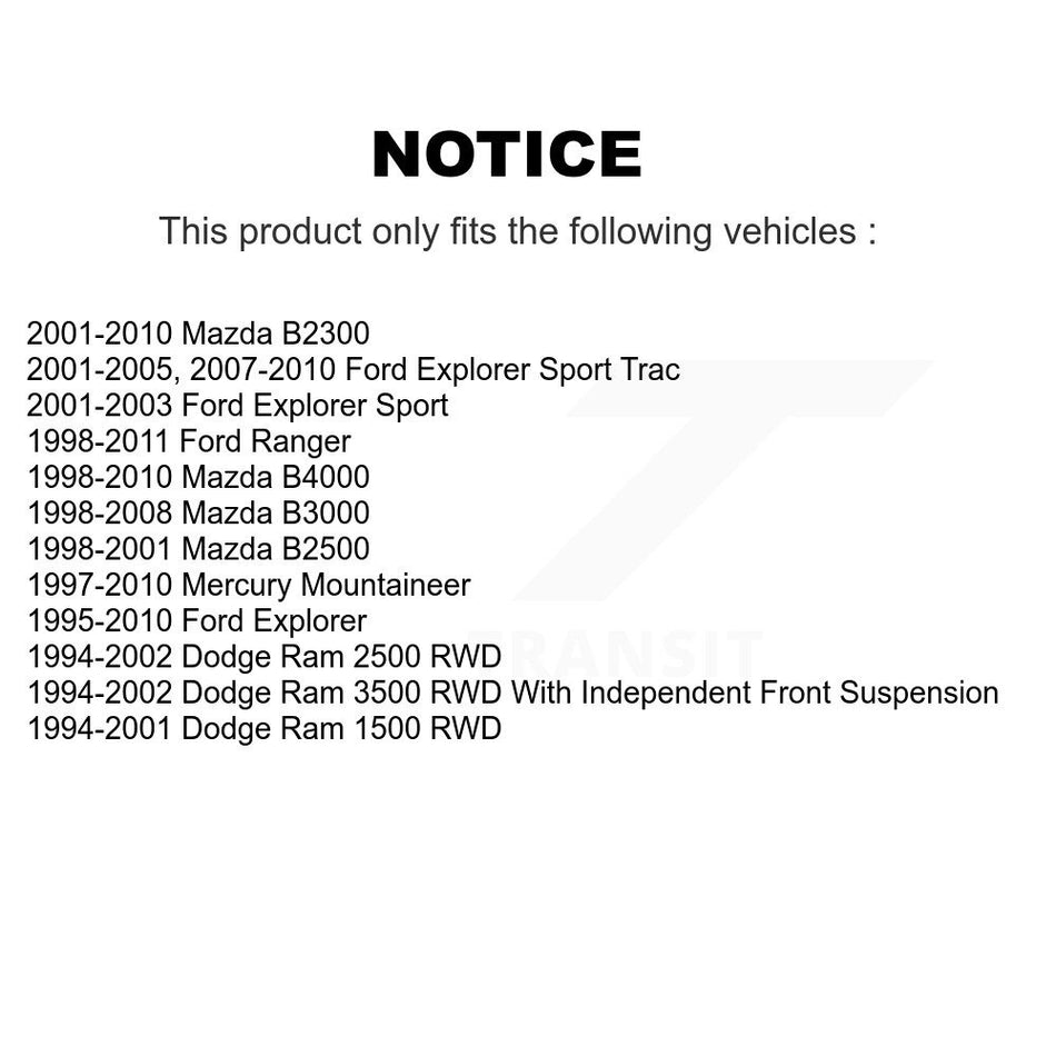 Front Suspension Link Pair For Ford Explorer Ranger Dodge F-150 Ram 1500 2500 Sport Trac Mercury Mountaineer 3500 Mazda B3000 B2500 B4000 B2300 K72-100189