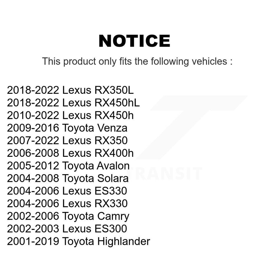 Front Suspension Link Pair For Toyota Highlander Lexus Camry RX350 Avalon Venza RX330 Solara ES330 RX450h ES300 RX400h RX350L RX450hL K72-100275