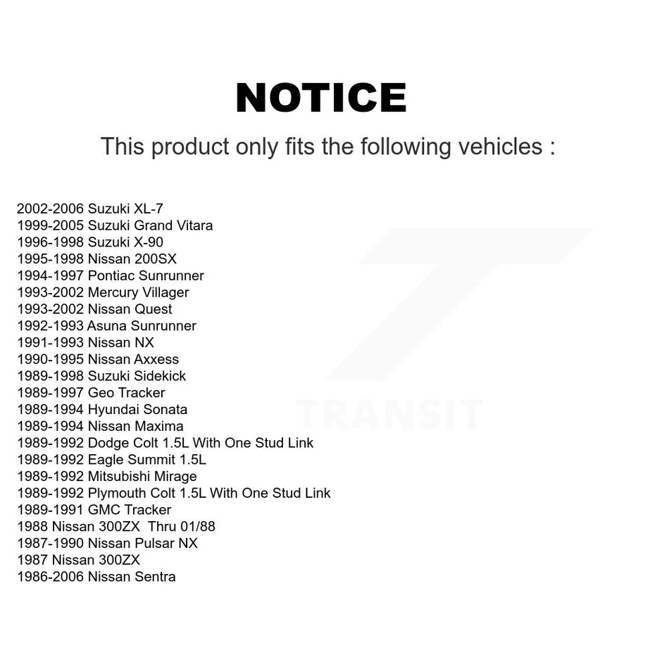 Front Link Pair For Nissan Sentra Quest Mercury Villager Metro Geo Suzuki Chevrolet Maxima Aerio Dodge 200SX Stealth Esteem 300ZX Swift Colt Pulsar NX Plymouth Mitsubishi Mirage Hyundai K72-100286