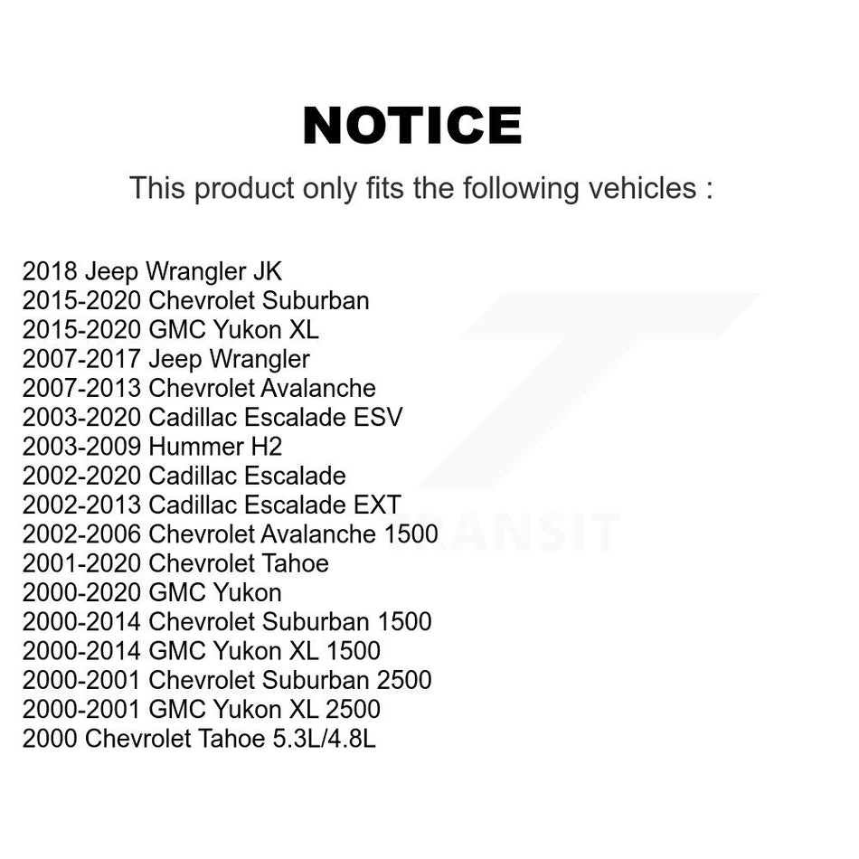 Rear Suspension Link Pair For Chevrolet Tahoe Jeep GMC Wrangler Suburban 1500 Yukon Cadillac XL Escalade Avalanche ESV JK Hummer H2 EXT 2500 K72-100333