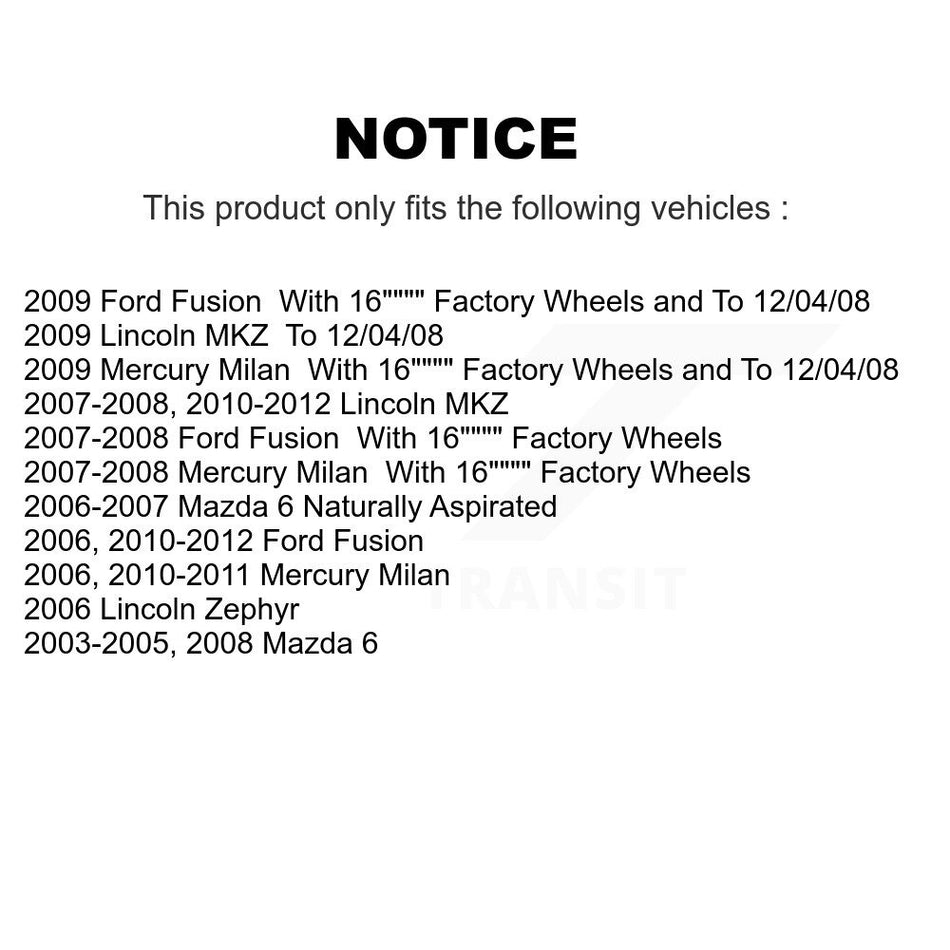 Front Suspension Control Arm And Ball Joint Assemblies Kit For Ford Fusion Mazda 6 Lincoln MKZ Mercury Milan Zephyr K72-100559