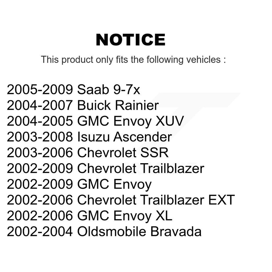 Front Suspension Ball Joints Pair For Chevrolet Trailblazer GMC Envoy EXT XL Buick Rainier Oldsmobile Bravada XUV SSR Isuzu Ascender Saab 9-7x K72-100659