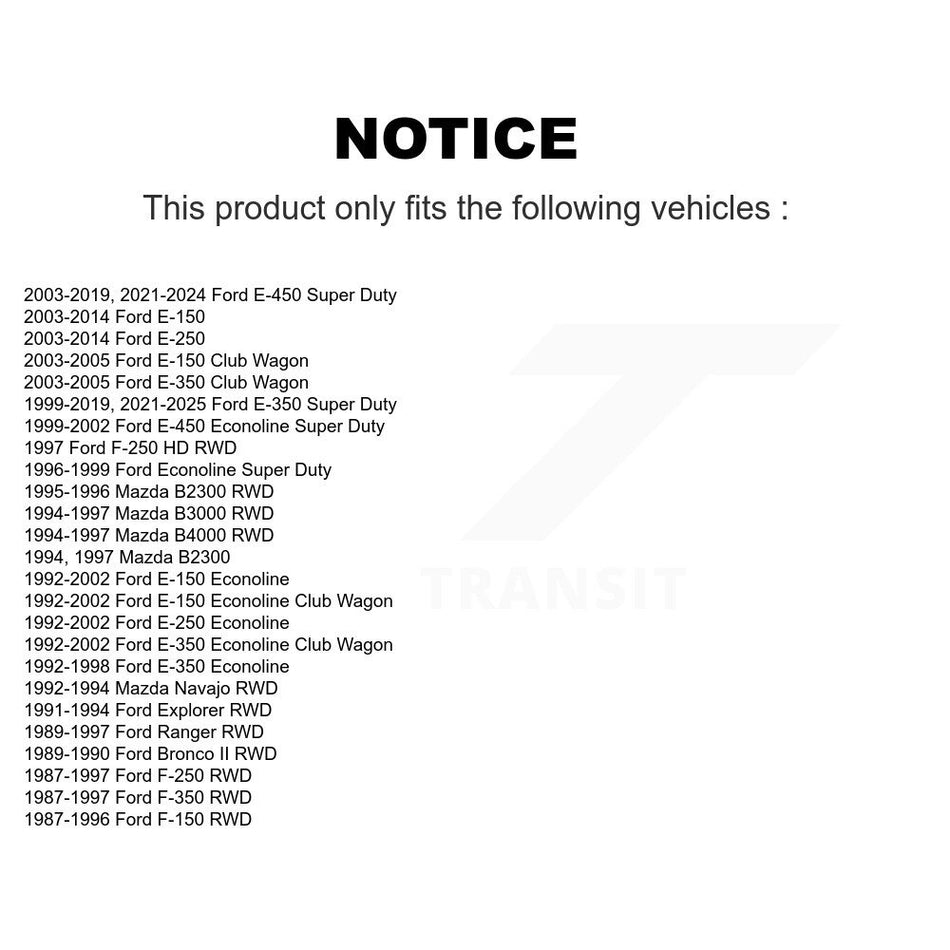 Front Suspension Ball Joints Pair For Ford F-150 E-350 Super Duty Ranger F-250 E-250 F-350 E-150 Econoline Club Wagon Explorer Mazda B2300 B4000 B3000 Bronco II E-450 Navajo K72-100669