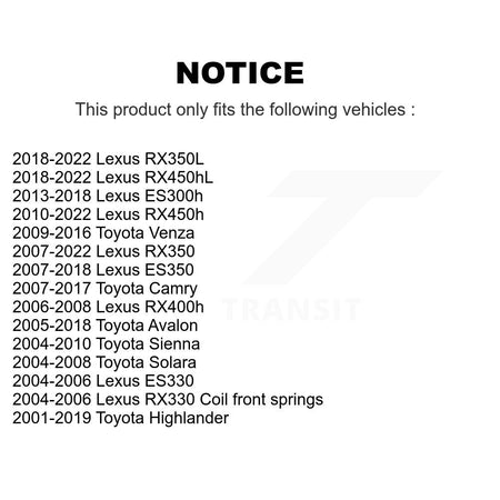 Front Lower Rearward Arm Bushing Pair For Toyota Camry Lexus RX350 K72-100866