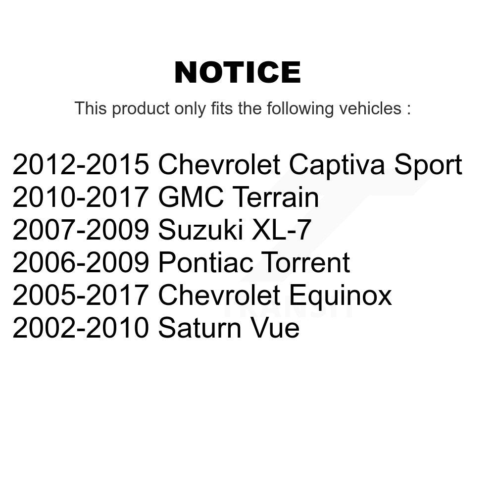 Front Lower Rearward Arm Bushing Pair For Chevrolet Equinox GMC Vue K72-100867