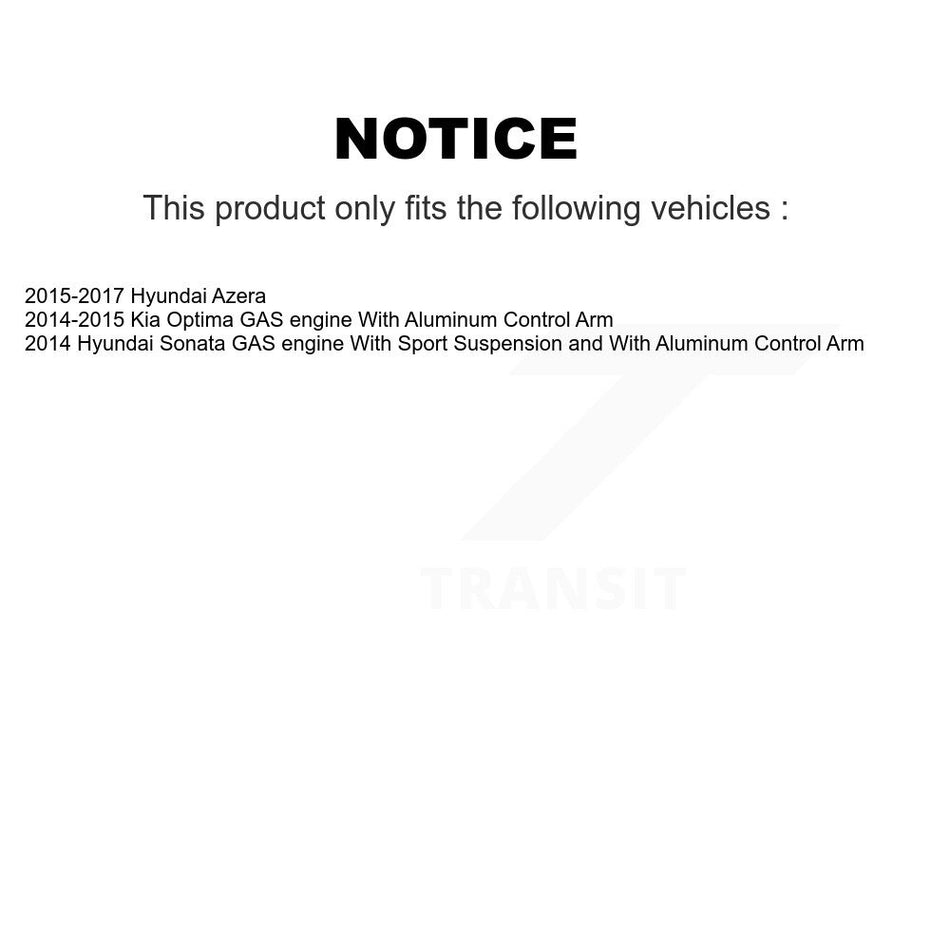 Front Suspension Control Arm And Ball Joint Assembly Steering Tie Rod End Stabilizer Bar Link Kit (8Pc) For Kia Optima Hyundai Azera K72-101129