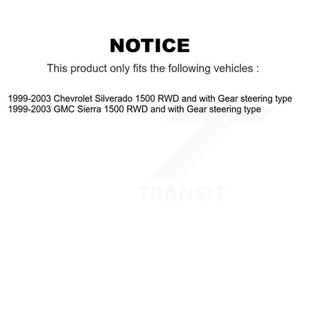Front Tie Rod End Kit For Chevrolet Silverado 1500 GMC Sierra RWD with Gear steering type K72-101143