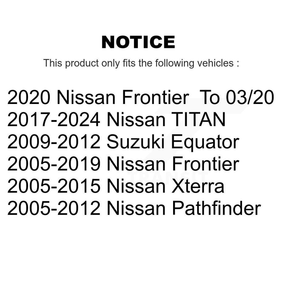 Front Tie Rod End Kit For Nissan Frontier Pathfinder Xterra K72-101232