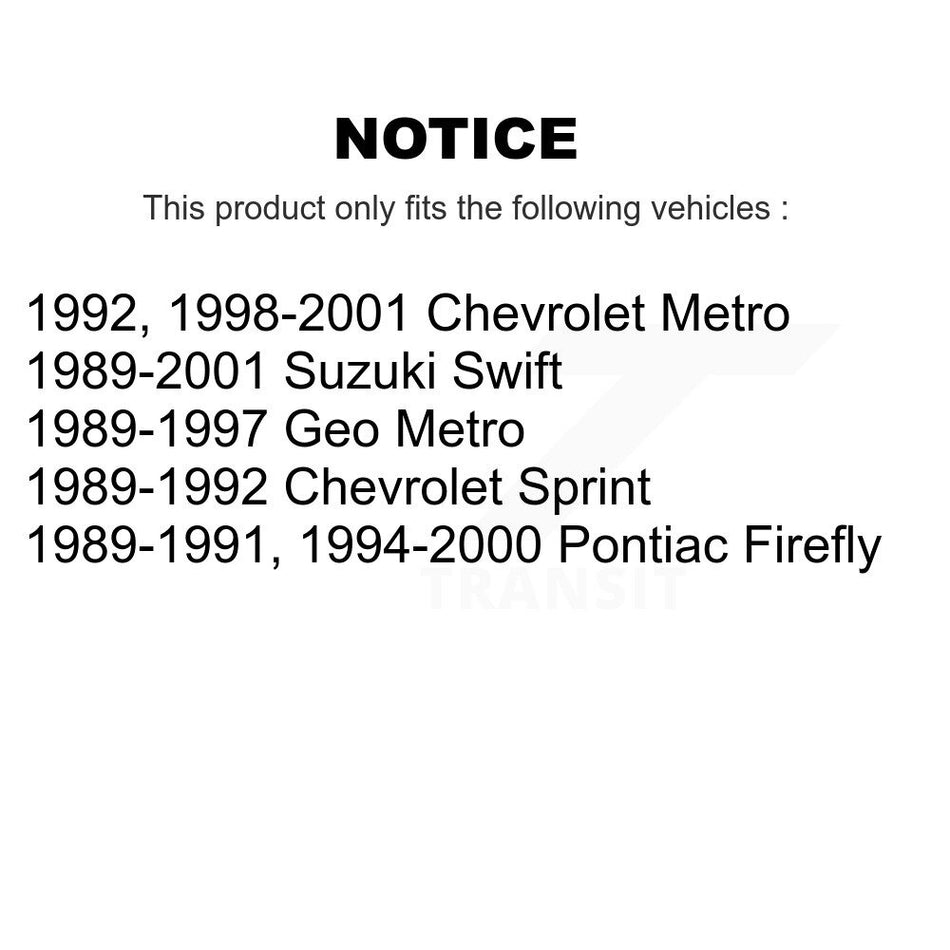 Front Rear Suspension Link Kit For Metro Geo Chevrolet Dodge Stealth Suzuki Swift Pontiac Sprint Firefly K72-101266