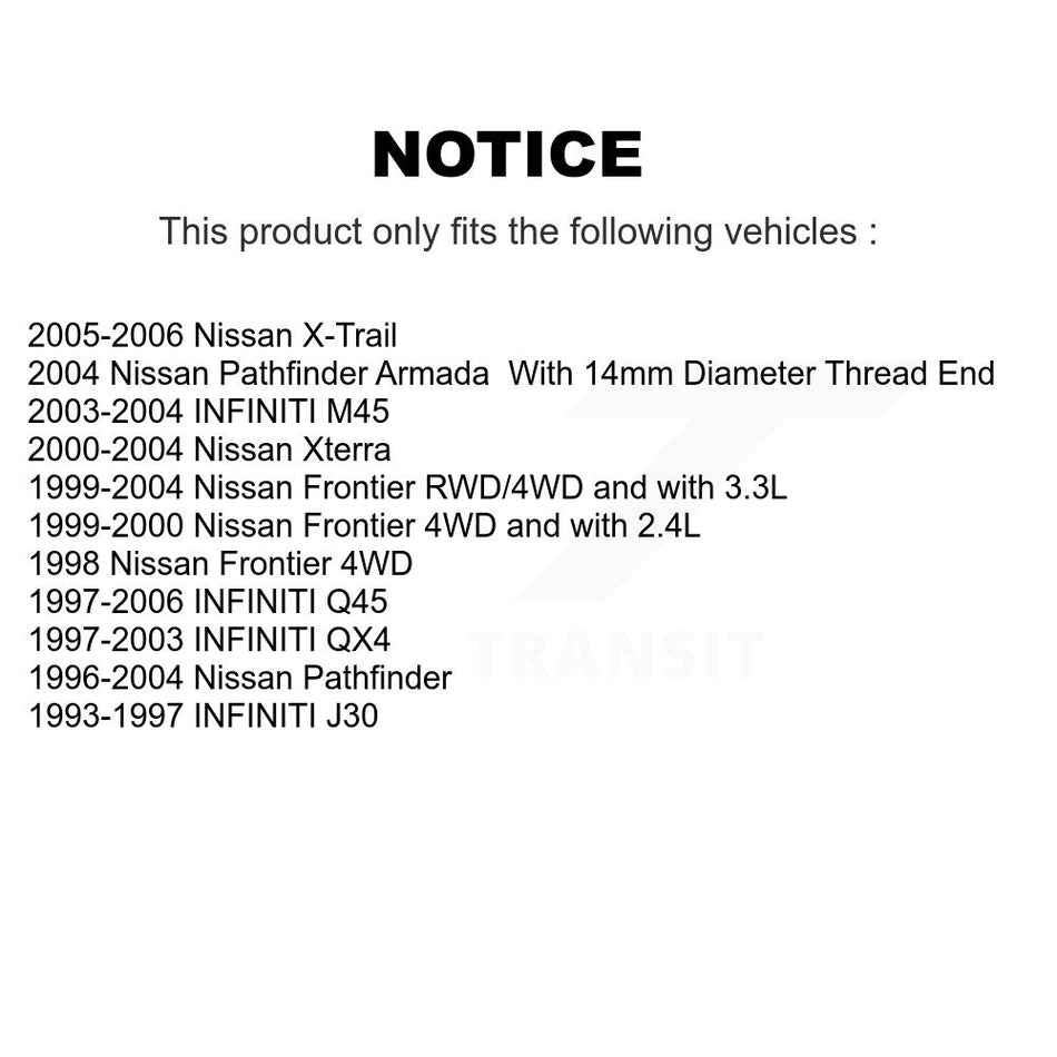 Front Outer Tie Rod End Pair For Nissan X-Trail Pathfinder Xterra Frontier INFINITI QX4 K72-101375