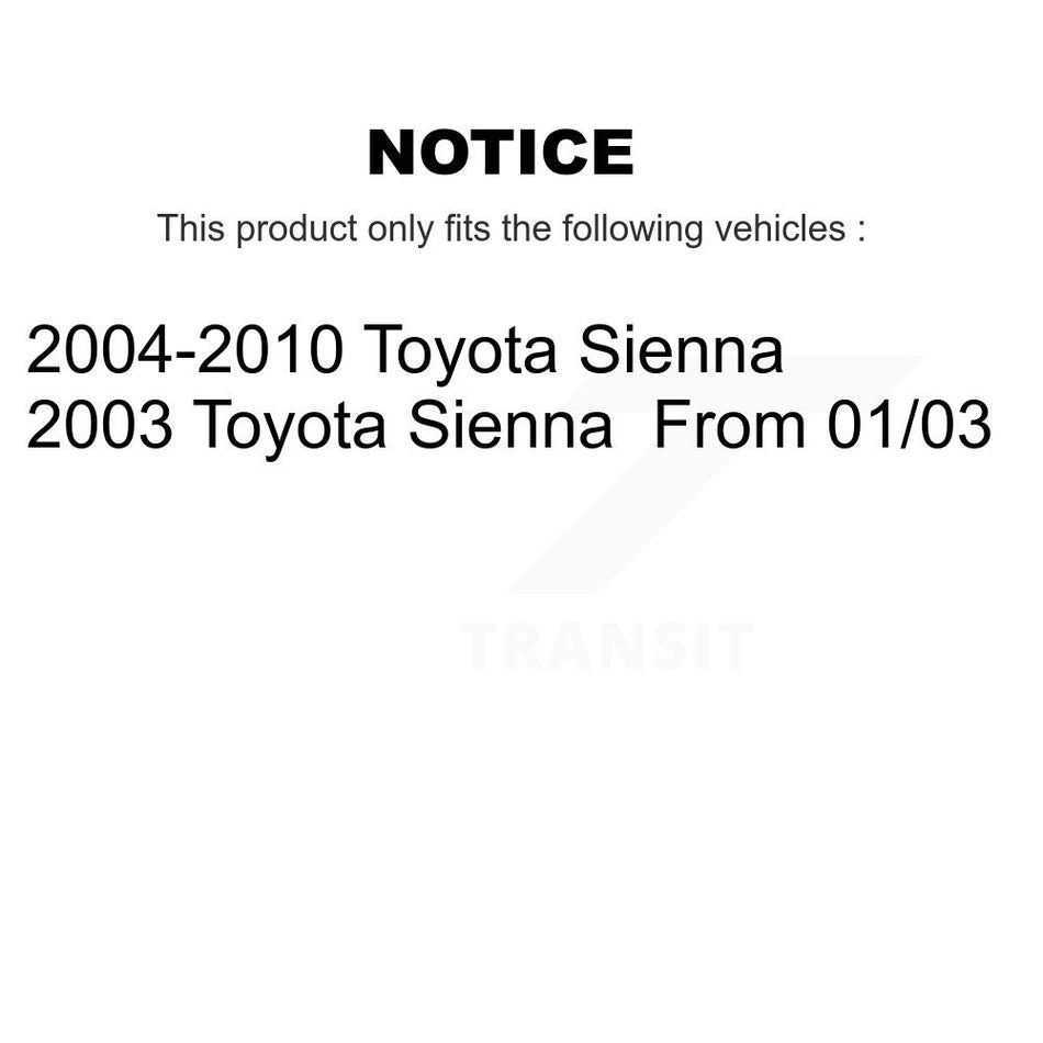 Front Inner Steering Tie Rod End Pair For Toyota Sienna K72-101384