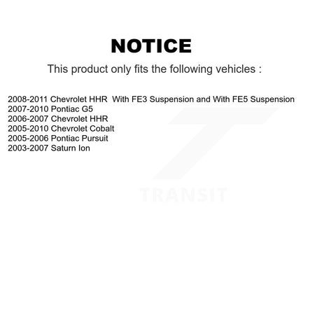 Front Inner Tie Rod End Pair For Chevrolet Cobalt Pontiac G5 Saturn Ion HHR Pursuit K72-101396