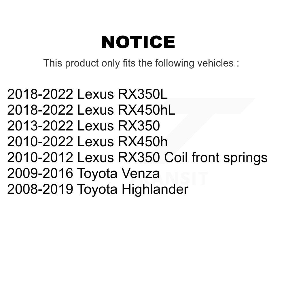 Front Control Arm And Ball Joint Link Kit For Toyota Highlander Lexus RX350 Venza RX450h K72-101484