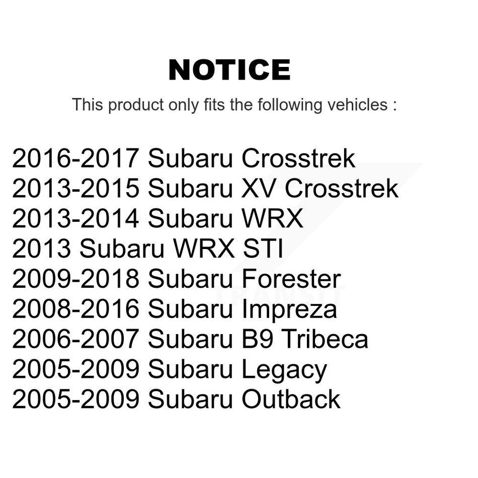 Front Lower Rearward Rearwardward Control Arm Bushing Pair For Subaru Impreza K72-101507