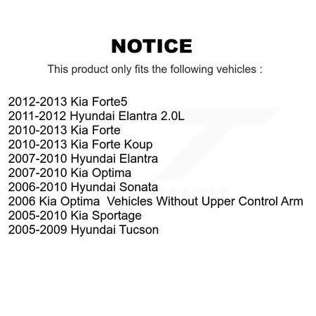 Front Lower Rearward Rearwardward Control Arm Bushing Pair For Hyundai Kia K72-101508